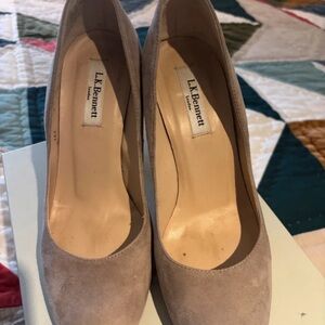 LK Bennett Taupe Suede Heels